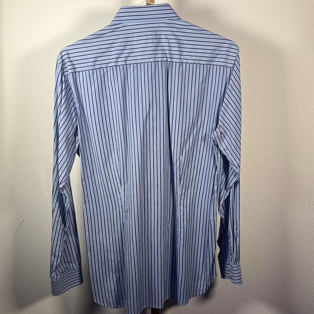 Ted Baker Men’s Blue Striped Button Up Shirt Size 16 - Picture 5 of 5